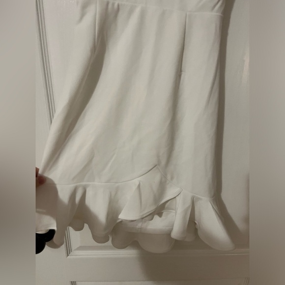 NWT Hello Molly Ruffle Lace Up Corset Strappy Back White Mini Dress - Picture 7 of 15